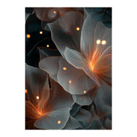 Ethereal Glowing Flora: Abstract Translucent Petals (Print Only)