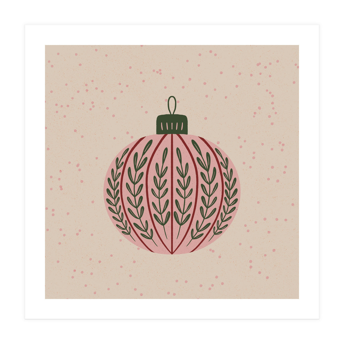 Christmas globe with branches (Print Only)