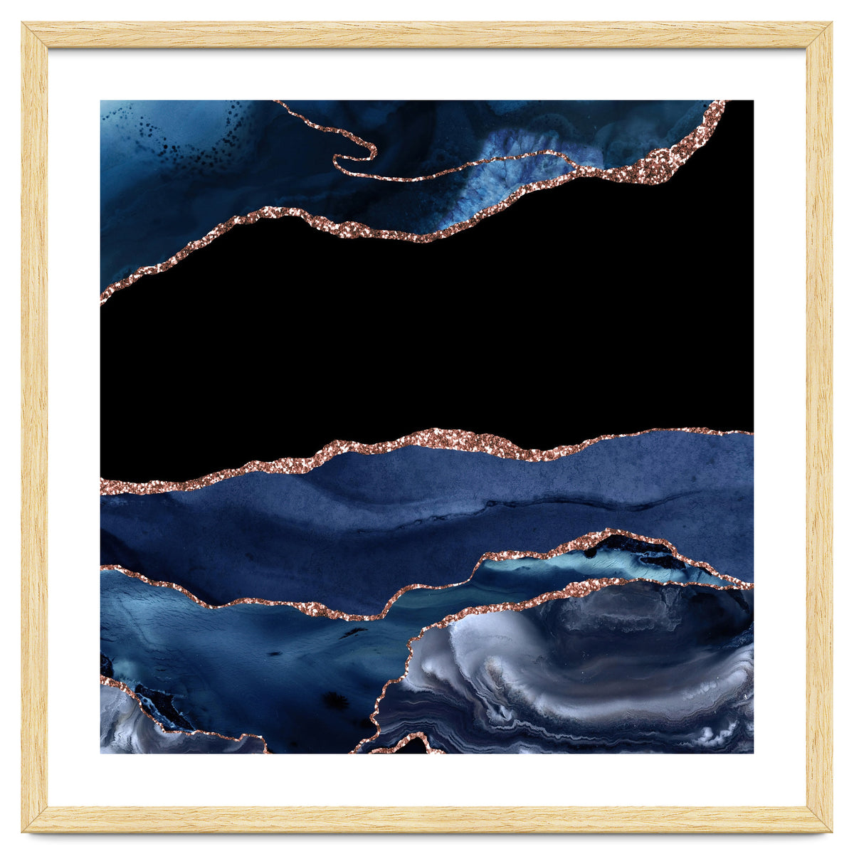 Navy & Rose Gold Agate Texture 16