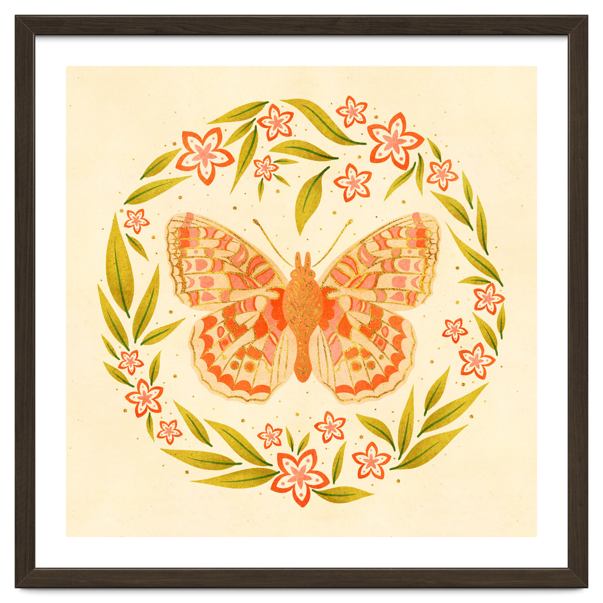 Retro Floral Butterfly