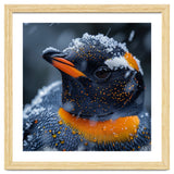 Close Up Penguin In Snow With Water Droplets thumbnail
