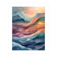 Abstract Fluid Mountain Landscape Art (Print Only)