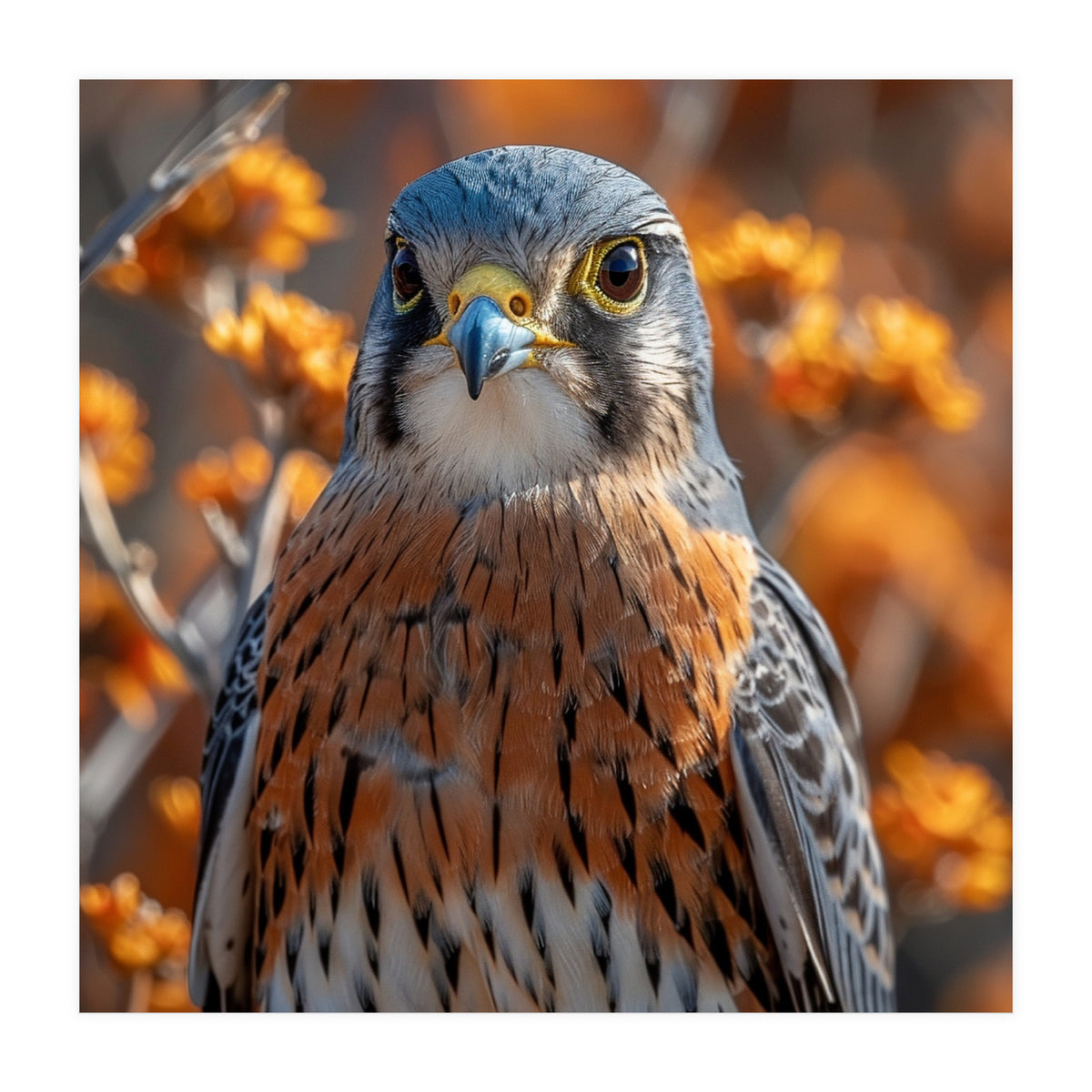 Close Up Of A Kestrel Bird Of Prey (Print Only)