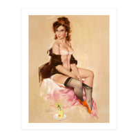 Sexy Pinup Brunette Modelling (Print Only)