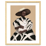 Woman In Stripes Holding A White Rabbit thumbnail