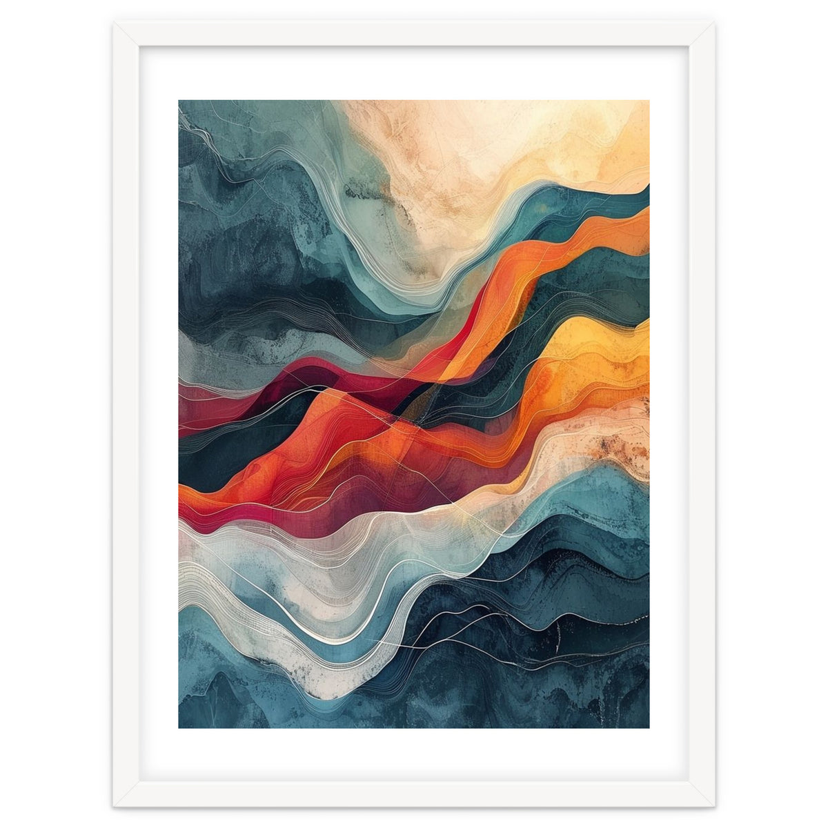 Abstract Flowing Mountain Landscape