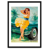 Pinup Girl Posing In Front Of The Car thumbnail