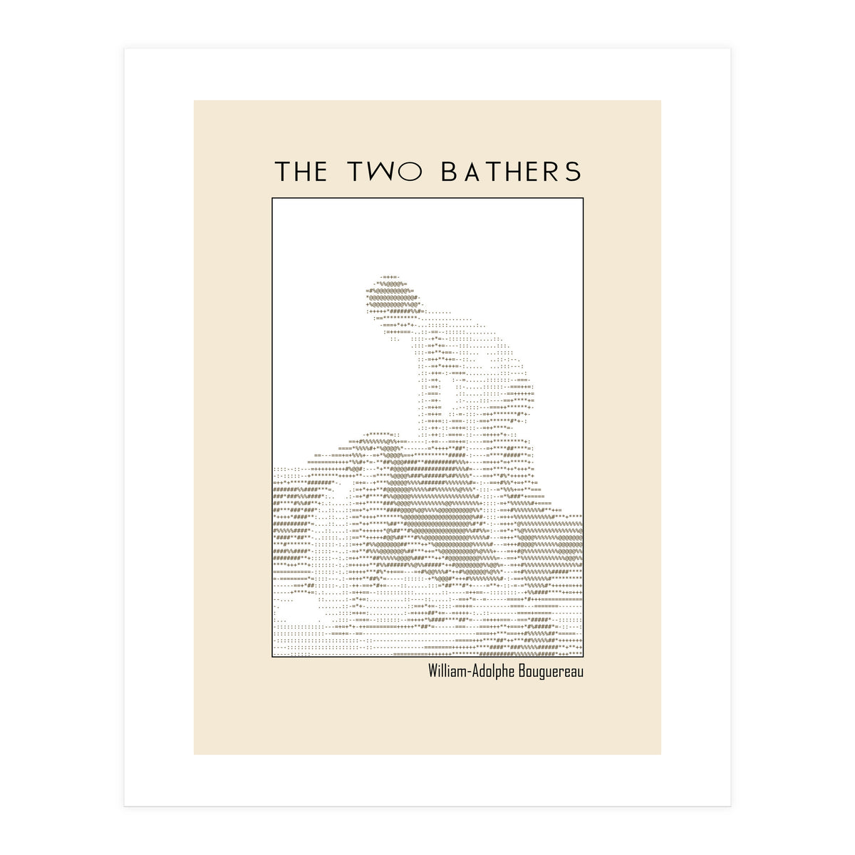 The two bathers (1884) – William-Adolphe Bouguereau (ascii art)  (Print Only)