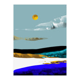 Duality & Intention, Abstract Nature Landscape Adventure Painting, Travel Mountains Sun Sky Scandinavian Clouds (Print Only) thumbnail