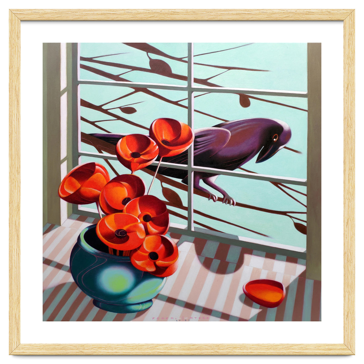 A crow outside the window