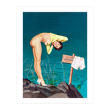 Sexy Pinup Girl With No Swimming Sign (Print Only) thumbnail