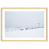 Benches along the pier on snow beach thumbnail