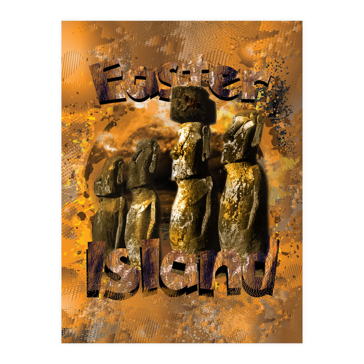 Easter Island Statues Polynesia (Print Only)