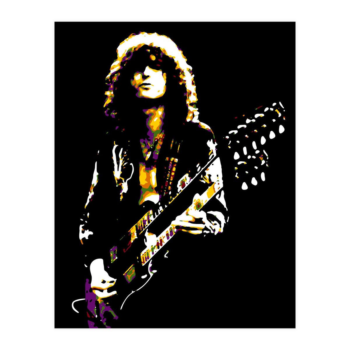 Jimmy Page American Musician Legend in Pop Art (Print Only)