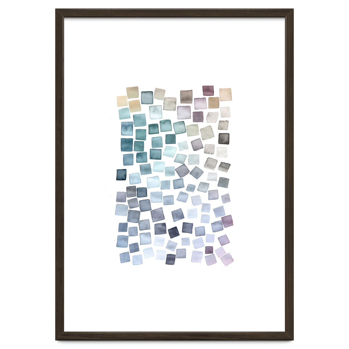 Watercolor Geometric Square Shapes Cozy