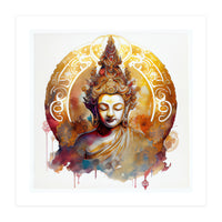 Golden Halo Buddha Portrait (Print Only)