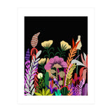 Dark Garden, Eclectic Bold Floral Botanical Nature, Colorful Mystery Bohemian Flowers Plants (Print Only) thumbnail