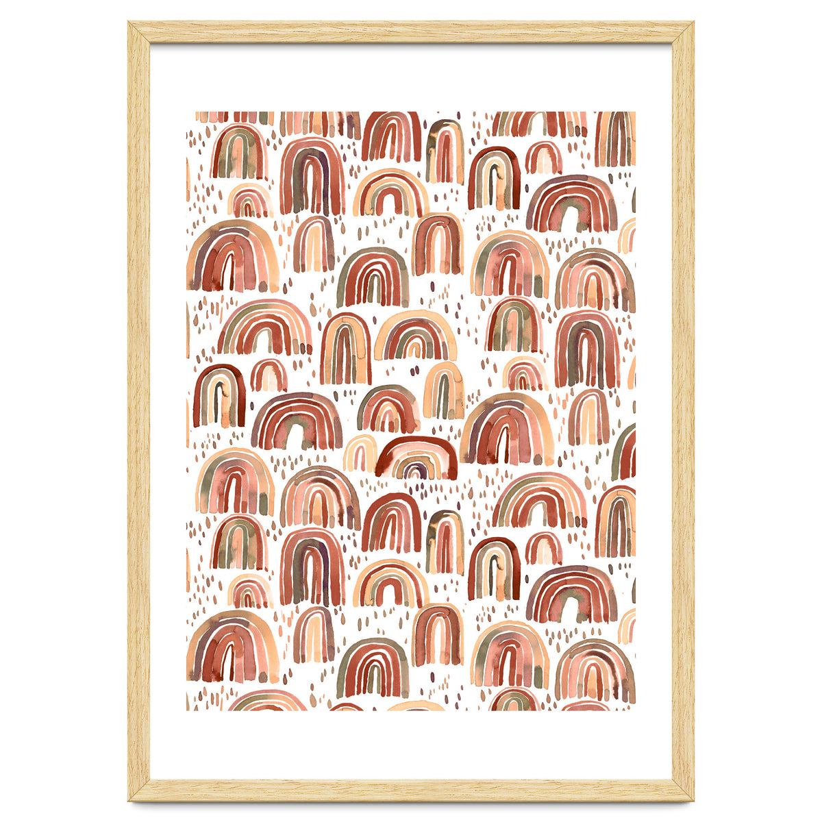 Cute Watercolor Rainbows Terracota