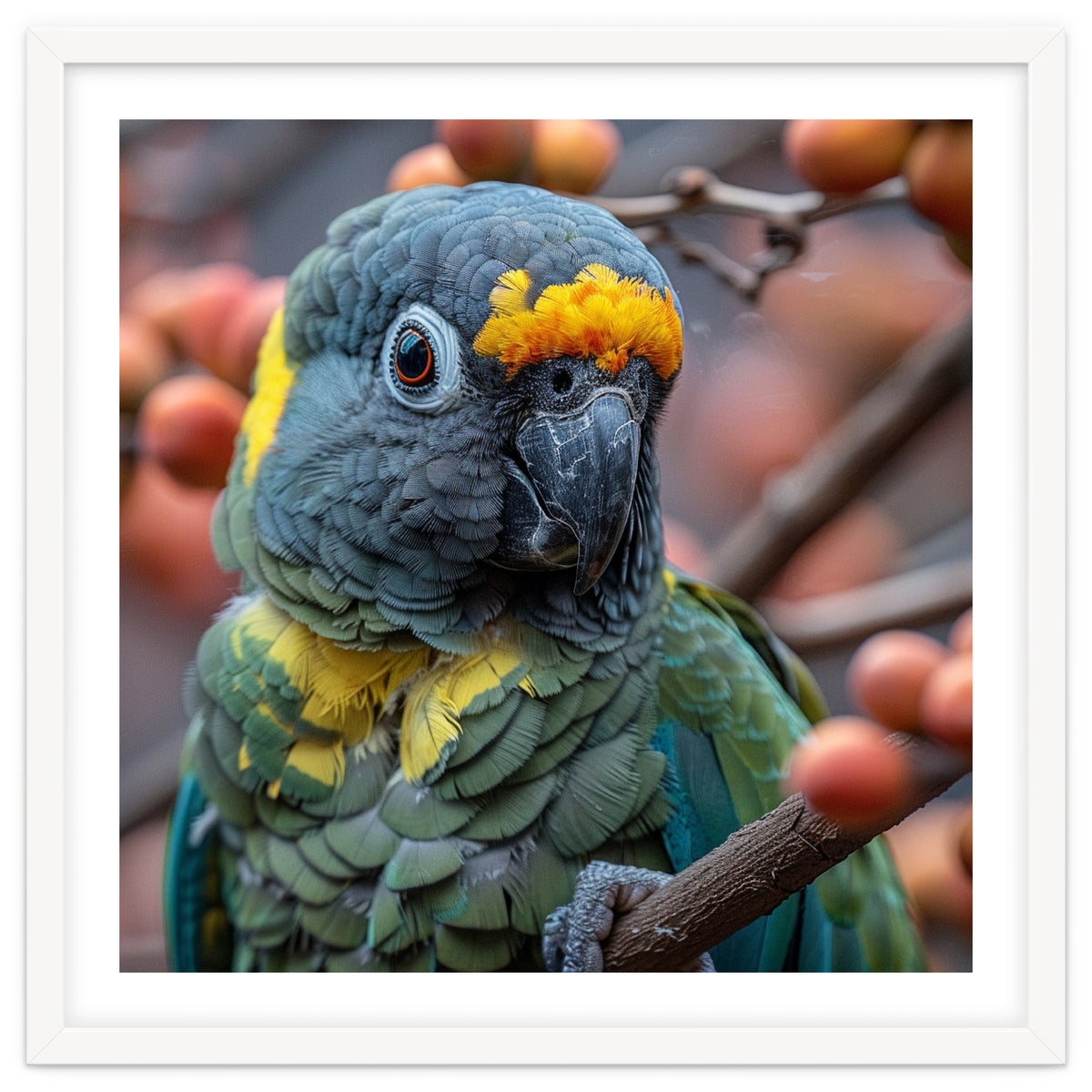 Yellow Headed Amazon Parrot Close Up Portrait