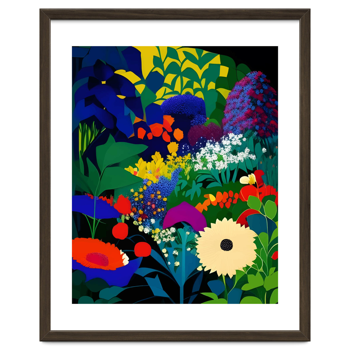 A Beautifully Dark Mind, Botanical Nature Jungle Garden, Eclectic Bohemian Vintage Plants Illustration