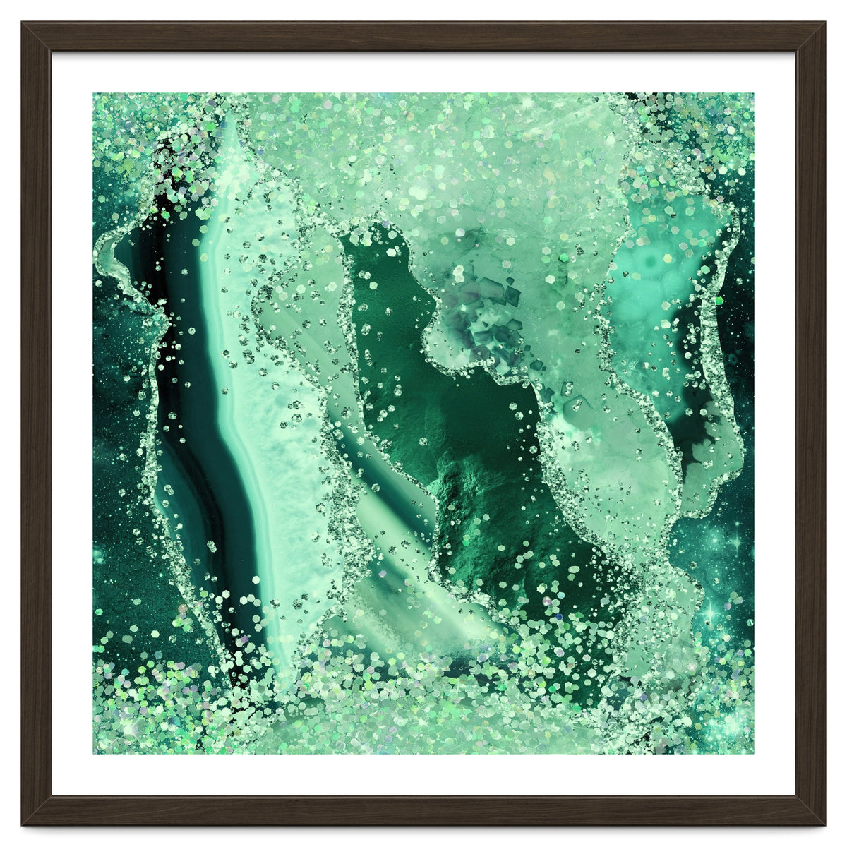 Emerald Glitter Agate Texture 03