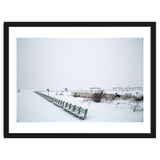 No people on a bench in the snowy winter thumbnail
