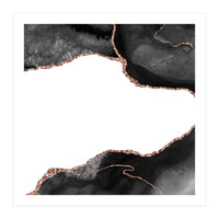 Black & Rose Gold Agate Texture 09 (Print Only)
