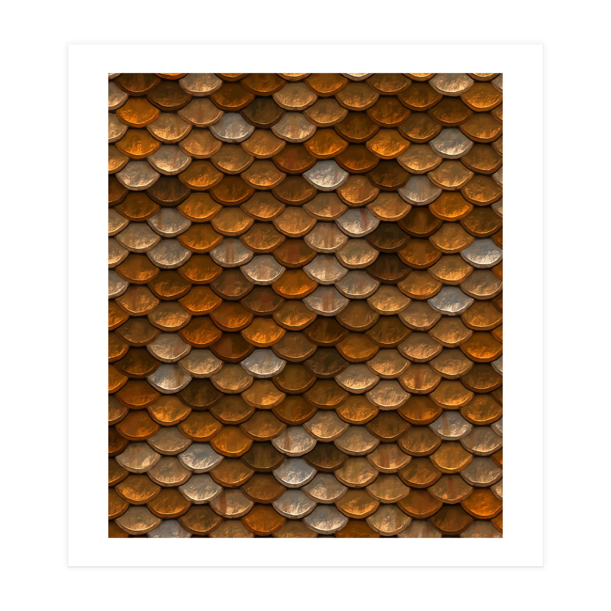 Transforming Into A Golden Mermaid (Print Only)