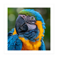 Close Up Blue And Yellow Macaw Parrot Face (Print Only)