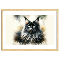 Majestic Long Haired Cat Portrait