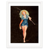 Happy Pinup Girl With A Fishing Stick thumbnail
