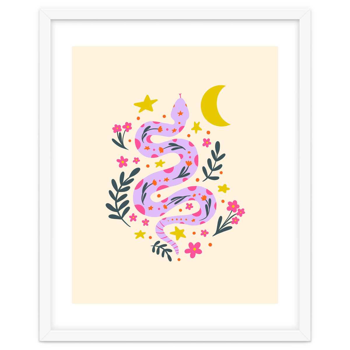 Lunar Snake  - lavander and cream