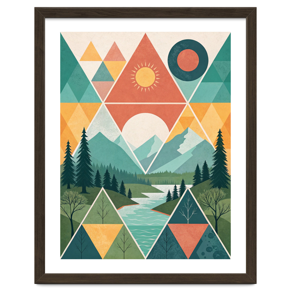 Geometric Convergence: A Mosaic of the Alpine Wilderness