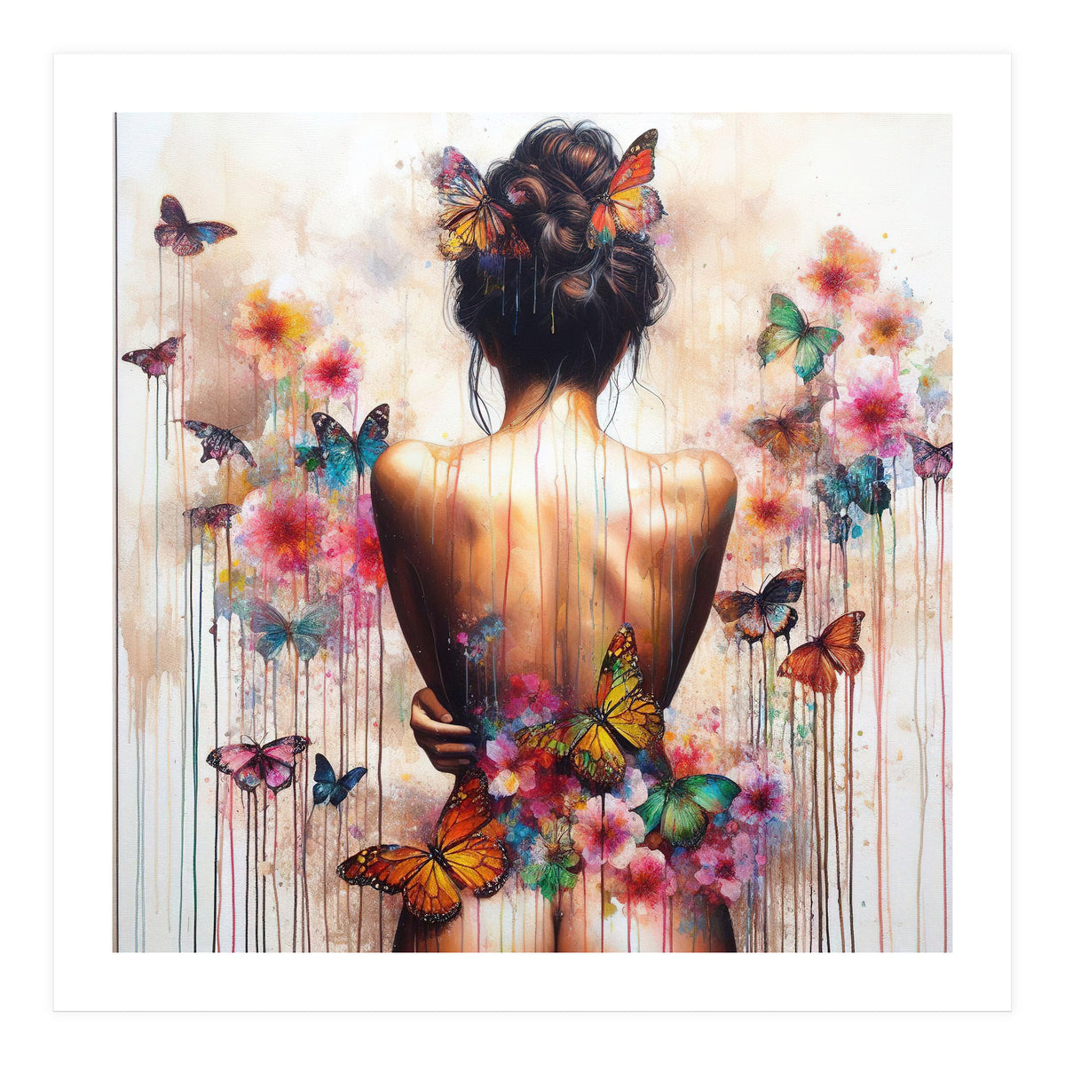 Butterfly Garden Back Portrait (Print Only)