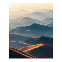 Misty Desert Mountain Range Art (Print Only)