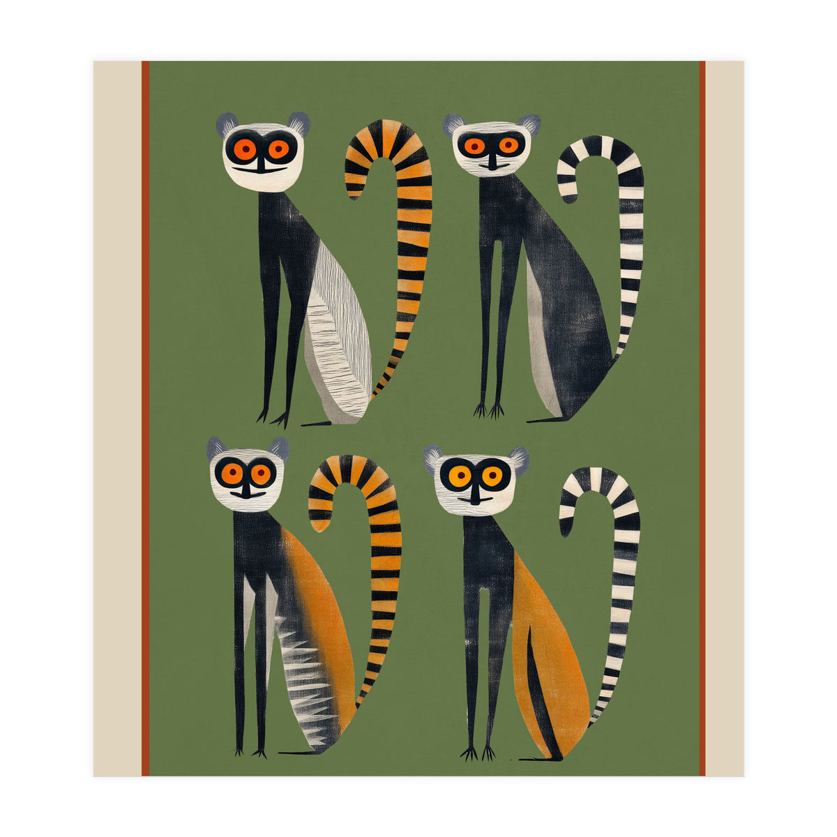 Striped Lemurs (Print Only)