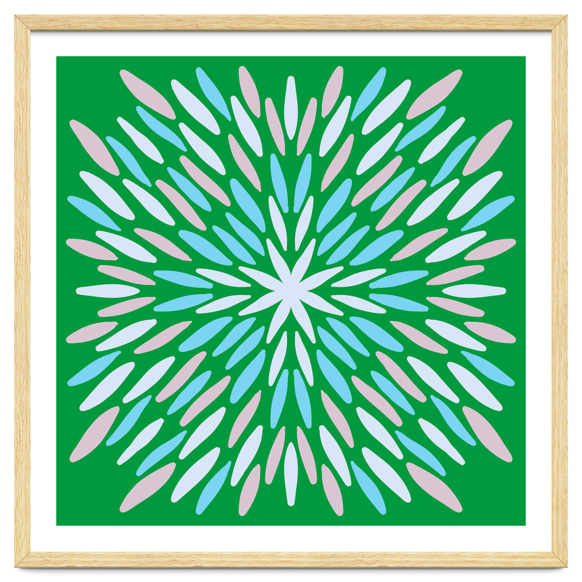 Petal Burst - green, blue, beige