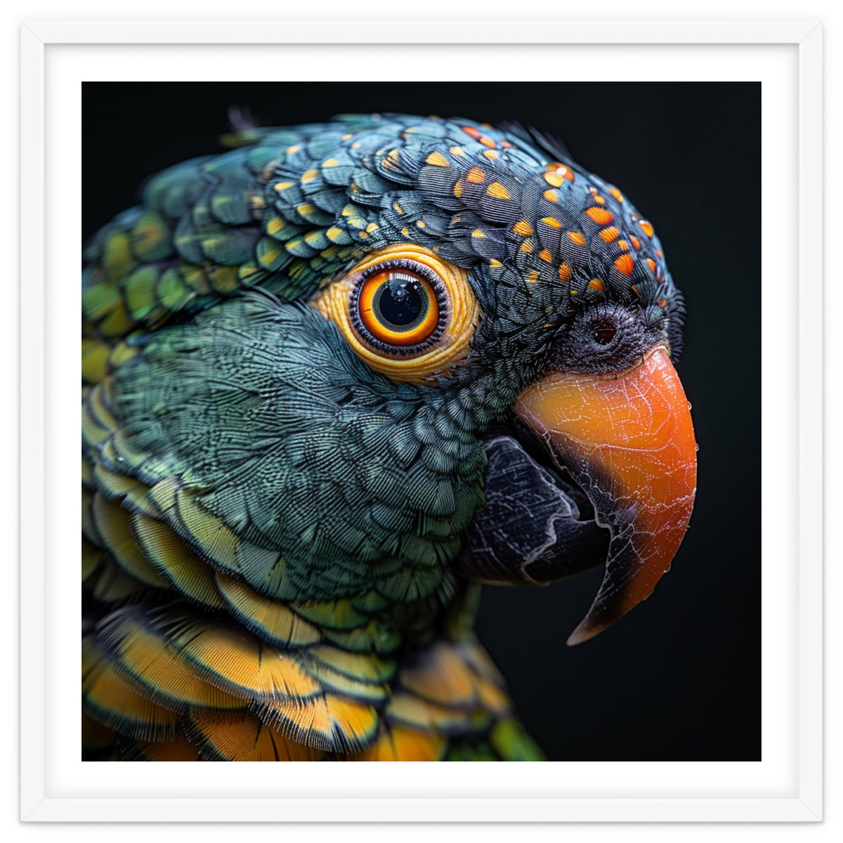 Close Up Of A Colorful Parrot's Face