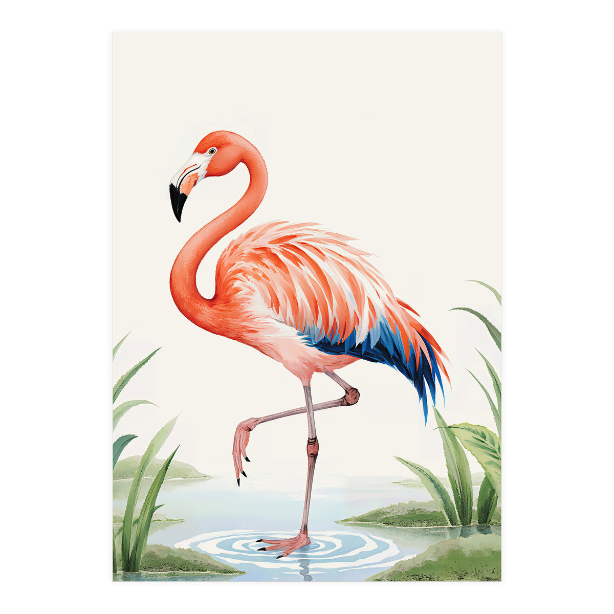 Flamingo Watercolor Illustration (Print Only)