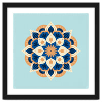 Mandala flower - orange and blue