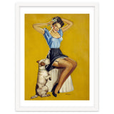 Pinup Woman Posing With Her Dog thumbnail