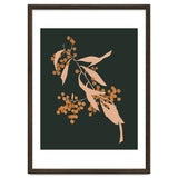 The Blooming Touch, Botanical Vintage Illustration, Dark Blush Bohemian Painting, Plants Nature Eclectic Classy Scandinavian thumbnail