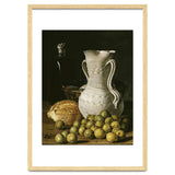 Luis Egidio Meléndez: 'Still Life with Small Pears, Bread, White Pitcher, Glass Bottle, and.., 1760. thumbnail