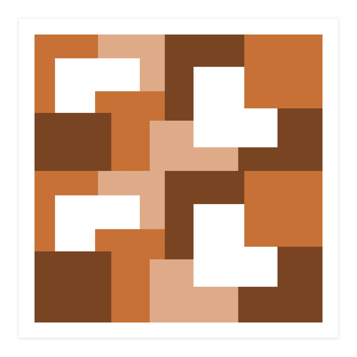 Brown Abstract Square Tiles (Print Only)