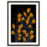Linocut flower meadow black thumbnail