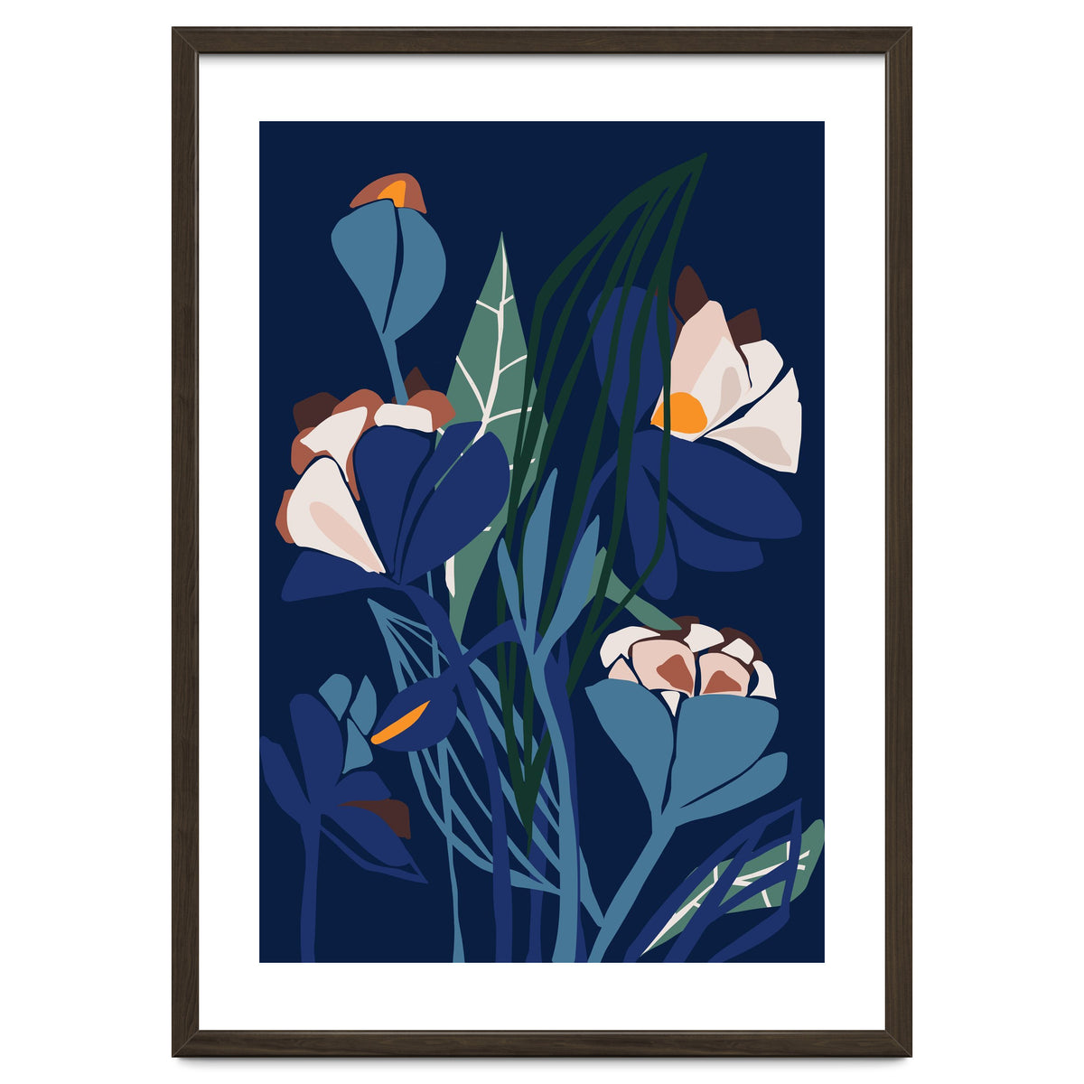 Florals At Night – Modern Illustration