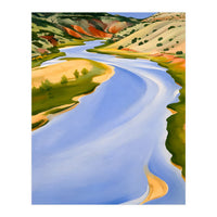 Georgia O’Keeffe – Chama River, Ghost Ranch (1937) | Serene Southwestern Landscape in Bold Modernist Forms (Print Only)