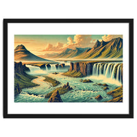 Vintage Iceland, Landscape Poster