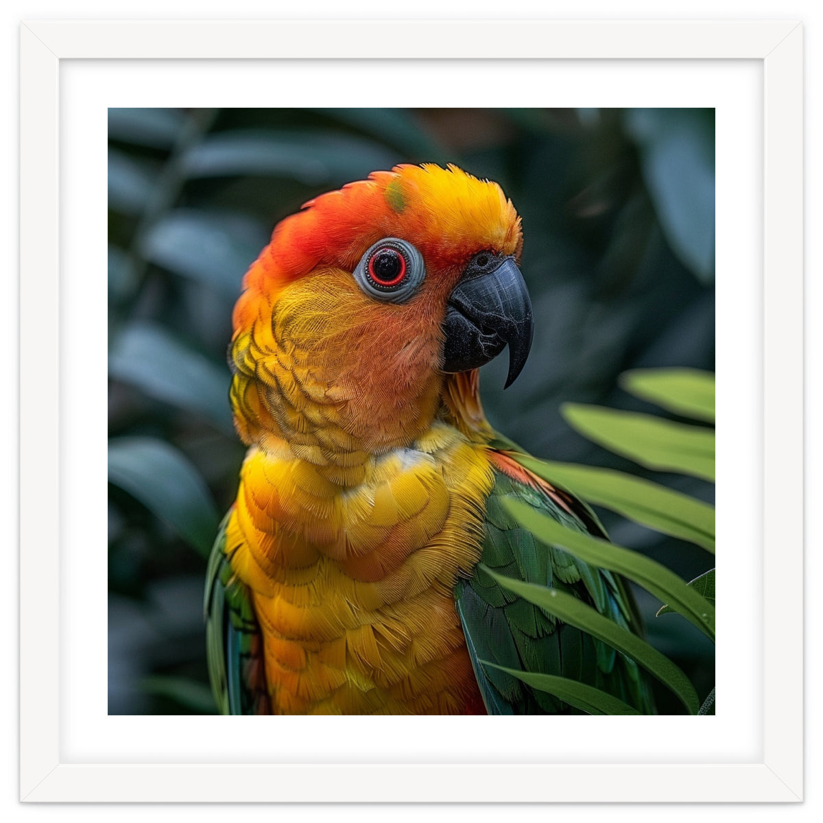 Close Up Of A Colorful Sun Conure Parrot