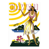 Hawaii, Hula Girl on the Coast (Print Only)